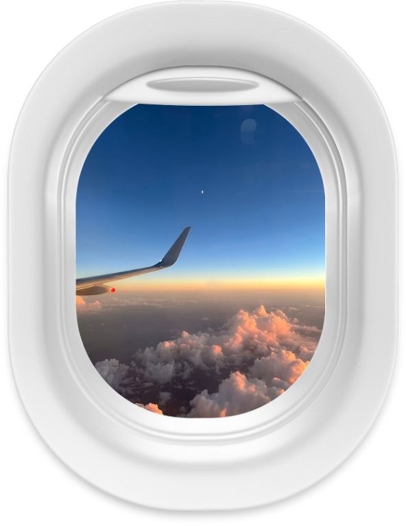 Vista da janela do avião